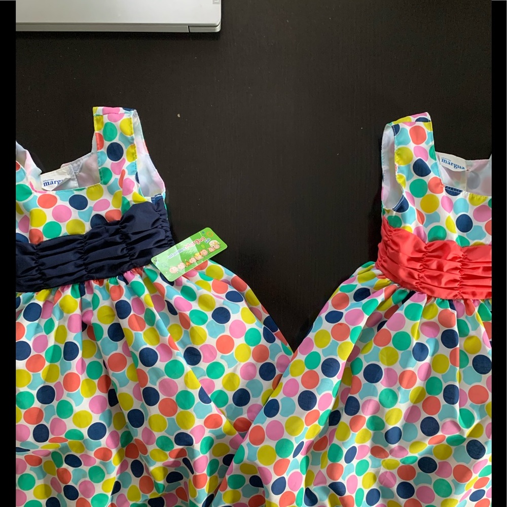 Matching polka dot tulle dresses